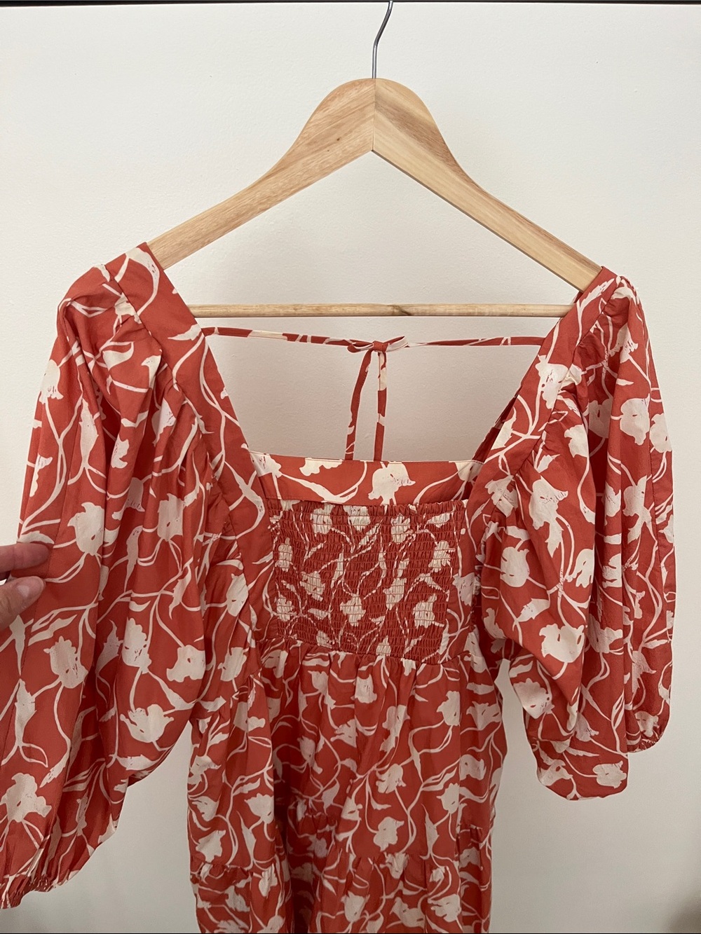Pink and Cream Floral Puff-Sleeve Mini Dress, A New Day Brand - Picture 4 of 5